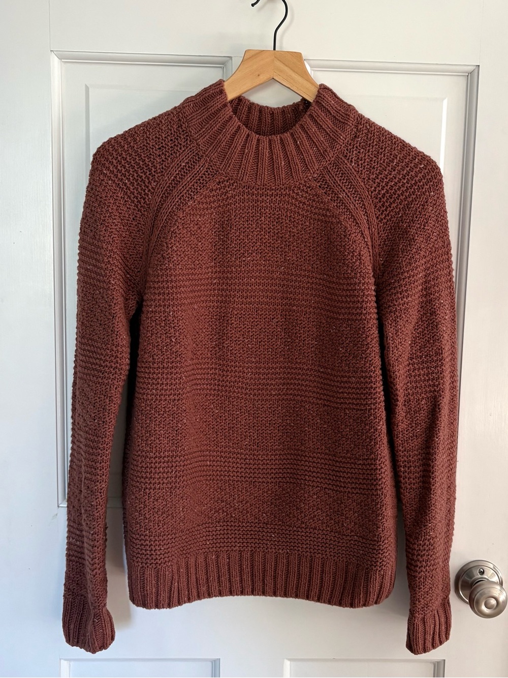 Prana rose pink cable knit mock neck sweater
